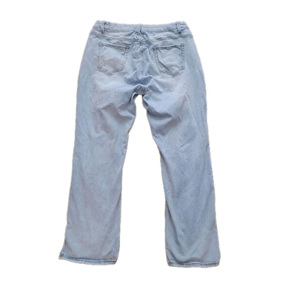 Fashion Nova Jeans Womens 18 (37Wx31L) Blue High Waist Distressed Wide Leg - Picture 3 of 11